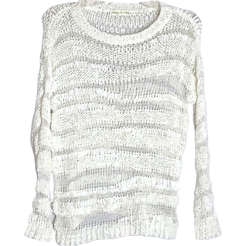 Urban Outfitters Anthropology Staring at Stars White Open Knit Pullover Sweater